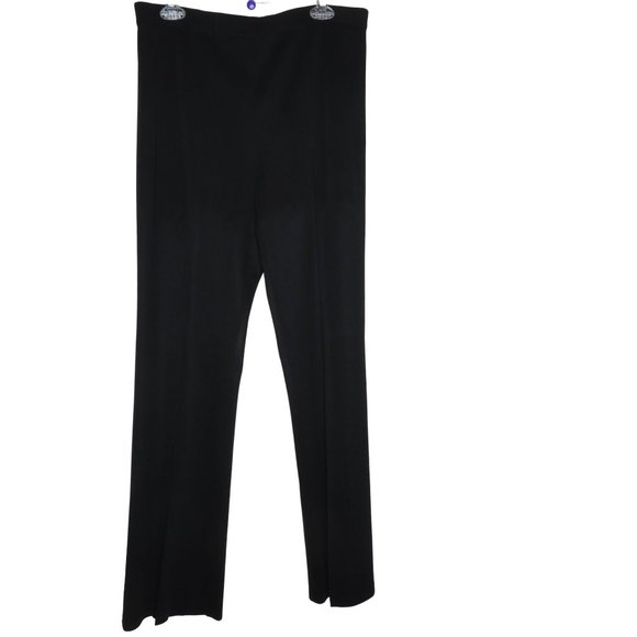 Exclusively Misook Black Knit Pants M High Waist Acrylic Pull On Flat Front - Picture 1 of 6